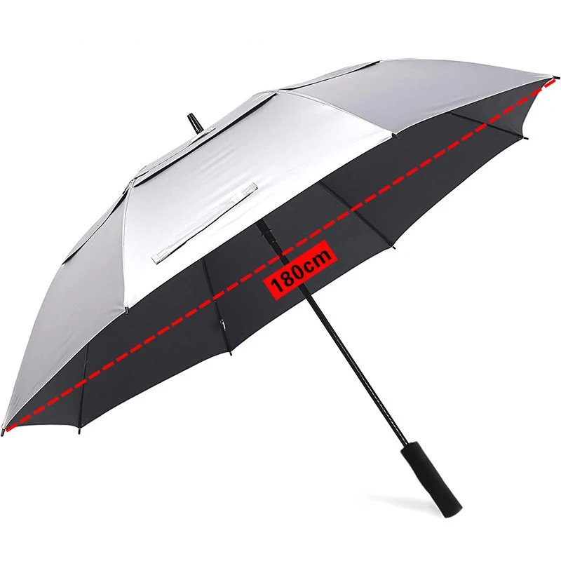 Golf Umbrella Large - Parapluie extra large en titane argenté,